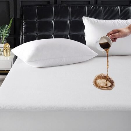Double bed Mattress Cover Only White colour(Material Parachute)(size  feet)
