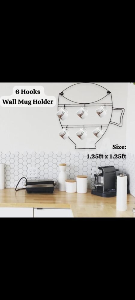 Wall Mounted Iron Mug Holder