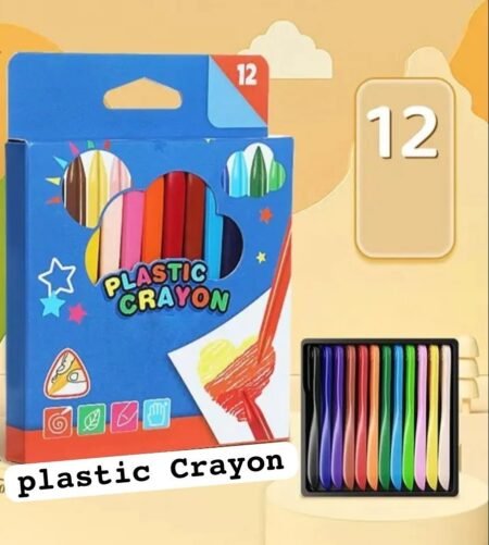 Pack of 12 Art Supply Childs Plastic Crayons with Box x No Dirty Handsx No Dirty Clothesx Set of 12 Vibrant and Expressive colors