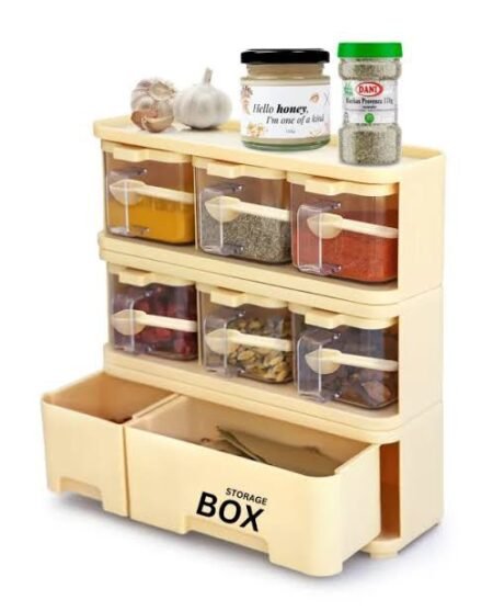High Quality 6Pcs Spice Rack With Storage Box