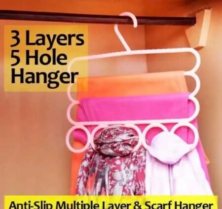 *Anti-Slip 3 Layers and 5 Hole Scarf Hanger*