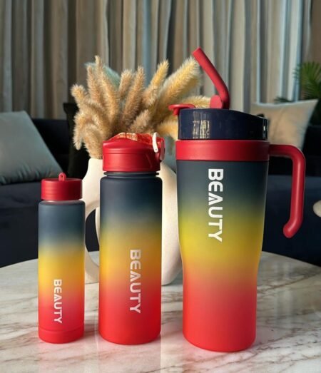 High Quality 3pcs Tumbler Water Bottle (Fiber Material) (Random Colors)