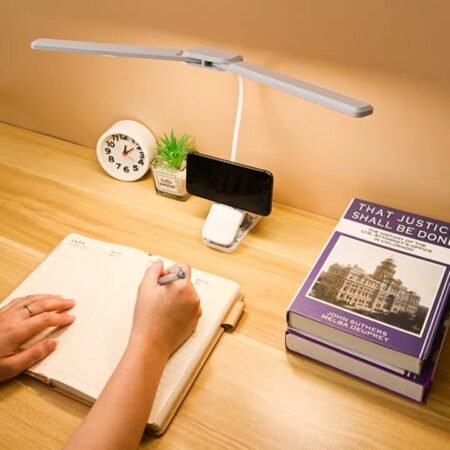 360° Flexible Three Modes Table Lamp Double Head LED Clip lamp Study Reading Light Rechargeable Clamp Desk Light for Bedroom Office Dorm