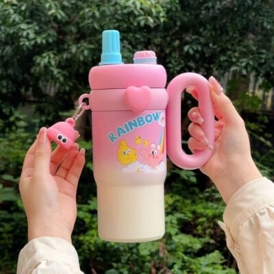 316steel 650ml Happy Rainbow Vacuum Cup (Premium Quality +15hours Hot & Cold Insulation)