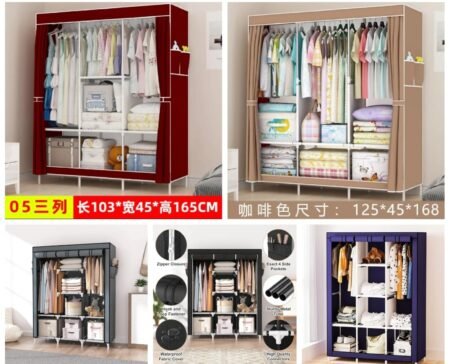 Non-woven Cloth Wardrobe Folding Portable Clothing Storage Cabinet SIZE: 103*45*165(Box Packing)