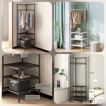 Attachable Corner Pole Rack(Box Packing)