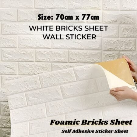 3D Brick Wall Stickers Self Adhesive Wallpaper Sheets (Size : 77x70 cm)