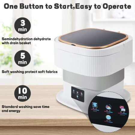 11 Litre Foldable Electric Washing Machine with Dryer