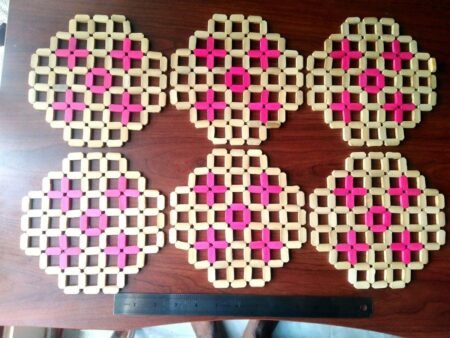 Pack of 6 Table Placemats Wooden Set