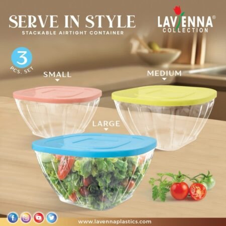 Serve in Style 3pcs Food Container (Unbreakable Plastic)