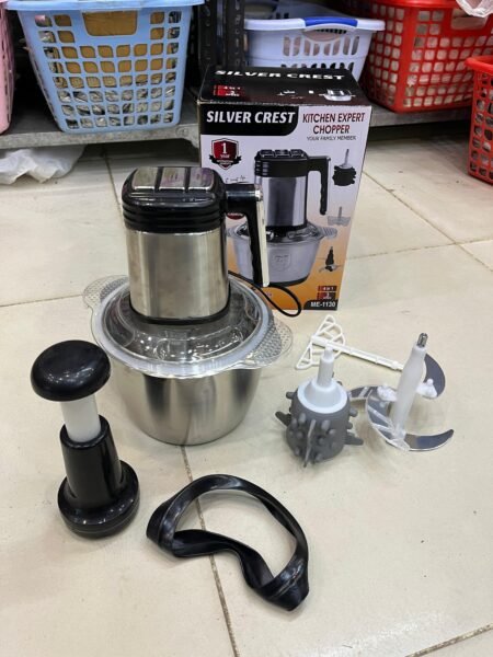 5in1 3 Litre Silver Crest Electric & Hand Push Option Meat Chopper