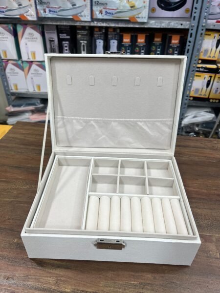 PU Leather Jewelry Organizer (Imported China 🇨🇳) (White, Pink & Black Color)