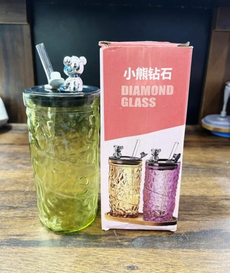 Diamond Shape Bear Glass 450ml