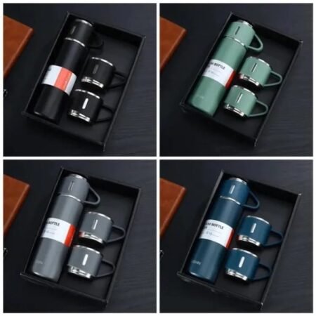 3 Cup Double-Layer Stainless Steel Vacuum Flask Set (Random Colors) (Discount on quantity)