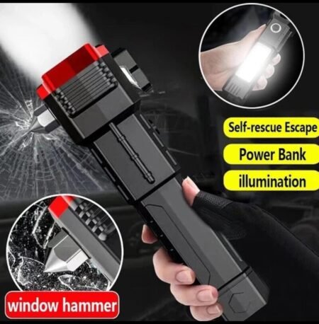 Multifunction Portable Led Flashlight Rechargeable LED Hammer Torch Flashlight,Car Emergency Tool with Window Breaker,Cutter