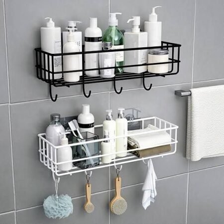 Bathroom Shampoo Rack with Hook Iron