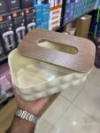Bubble Tissue Box With Wooden Lid (Premium Quality)
