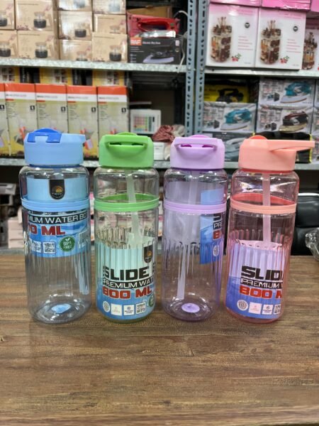800ML Slide n Sip Plastic Water Bottle (BPA Free)