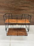 Wooden 2 Layer Organizer Shelf with Steel Rods