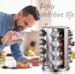 16pcs Rotating Glass Spice Jars