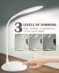 Desk Lamp, Portable Touch Control Eye Protection Table Light, 3 Brightness Level, USB Rechargeable