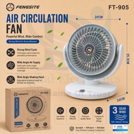 Strong Third-Gear USB Operated & Rechargeable Air Circulation Fan