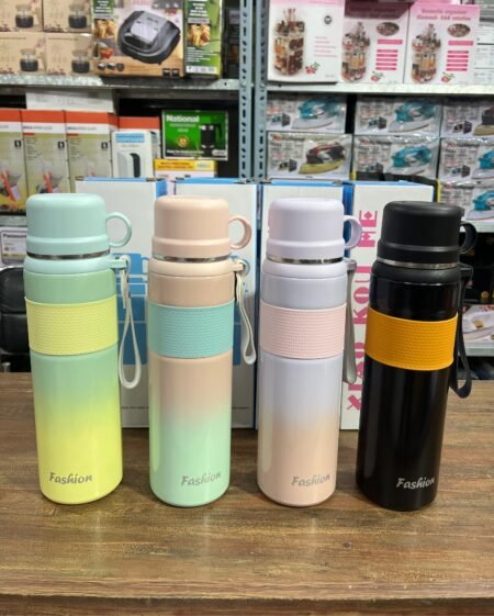 Fashion 1000ml Vacuum Flask Water bottle with single cup