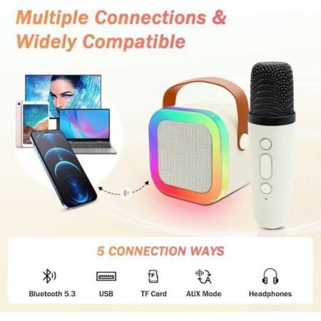 Single MIC With Speaker New K12 Karaoke Machine Portable Bluetooth Speaker With 1 Wireless Microphones HiFi Family Singing Loudspeaker Children's Gift
