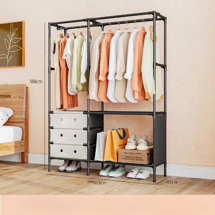 2 Raw Multi Layer Dustproof Clothes and Hats Rack