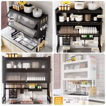 2 Layer Over the Sink Cabinate (Box Packing)* Black & White Colour Available