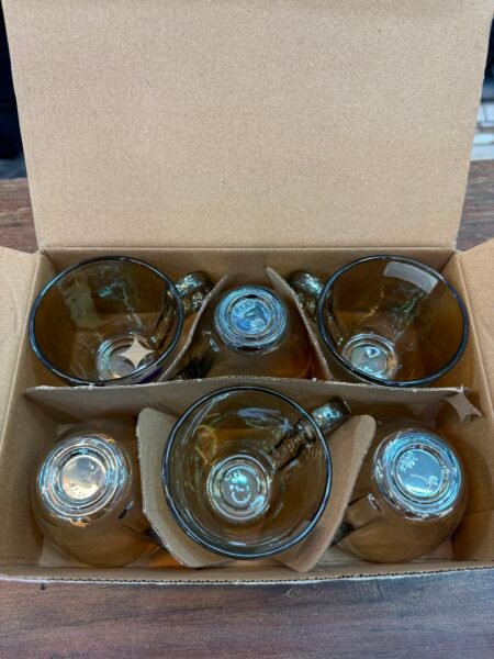 Delisoga 6pcs Set 190ml Pure Glass Cups