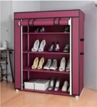 3 Layer Iron Rods Dustproof Non-Woven Clothes & Shoes Rack