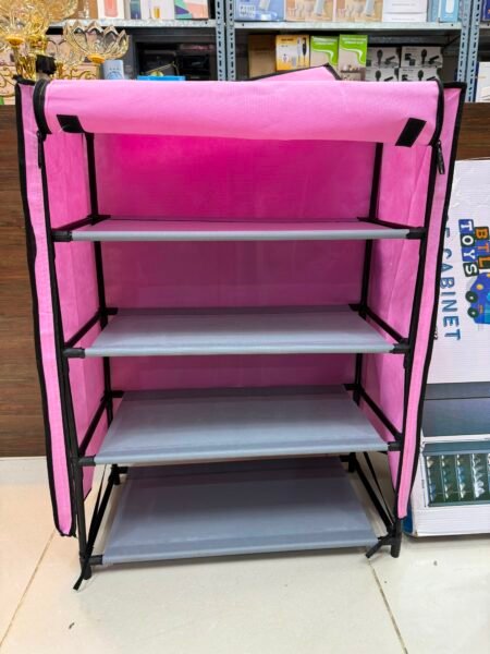 5 Layer Iron Rods Dustproof Non-Woven Clothes & Shoes Rack
