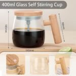 400ml Glass Self Stirring Cup for Making Coffee & more