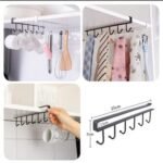 6 Iron Hook Under Cabinet Mug Holder Storage Hooks for Shelf, Cup Holder ( Double mug Patti )