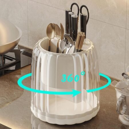 Multipurpose 360 Rotating Acrylic Spoons & Cutlery Holder