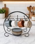 Metal Glass & Plate Stand
