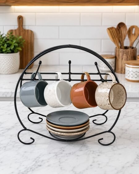Metal Glass & Plate Stand