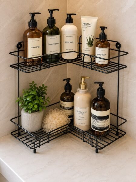 Metal Double Corner Bathroom Shelf