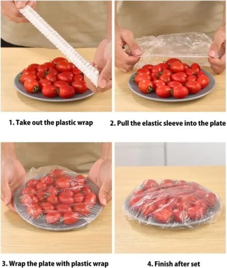 100pcs Disposable Food Cover Plastic Shopper Bags