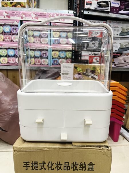 3 drawer double sided cosmetic organizer