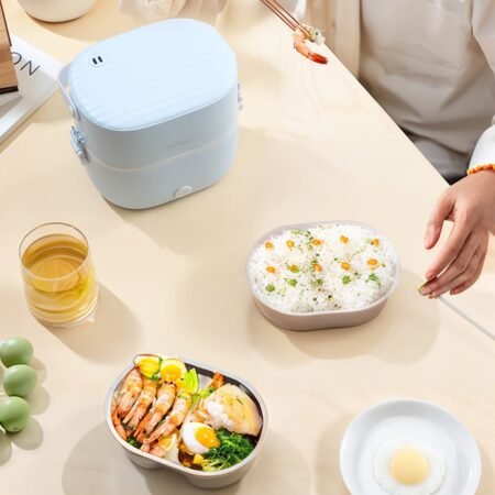 Electric Lunch Box JAU KANG with Metal Containers, Heating Function, and Leak-Proof Sealing