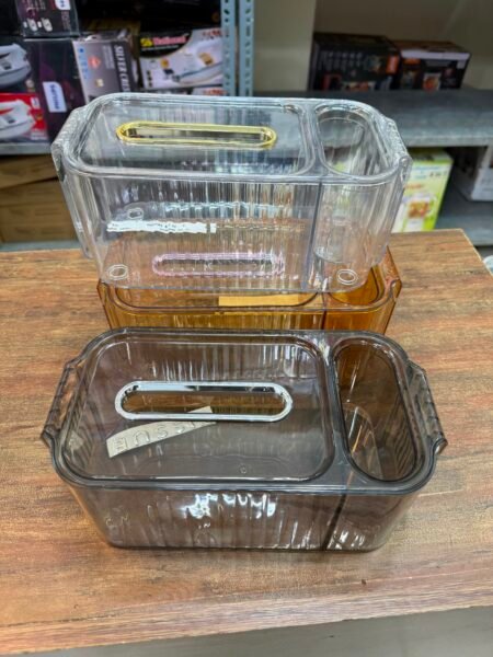 Acrylic Tissue Box with Pen Holder