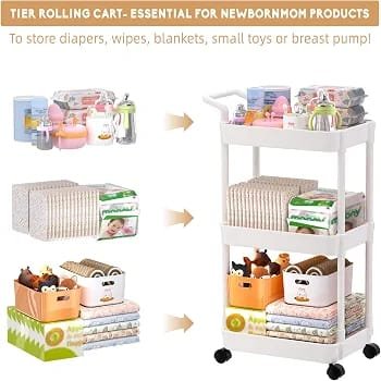 3 Tier Fiber Plastic Trolley