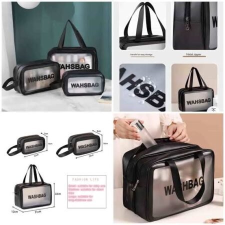 3pcs Waterproof Toiletry Washbag Set