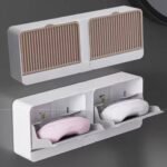 Double Soap Box Grid Style Wall Mounted Soap Box