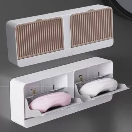 Double Soap Box Grid Style Wall Mounted Soap Box