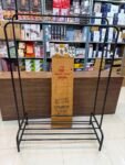 Pure Metal Single Shoes Rack with Double Pole Cloth Stand