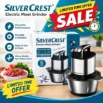 5 Litre Silver Crest Electric Meat Chopper with 5 Blades Options and 2 Speed (Premium Quality)