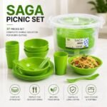 Saga Picnic Set (6pcs Big Plate Set) (6pcs Small Plate Set) (6pcs bowl Set) (6pcs Glass Set) (6pcs Spoon Set) (6pcs Folk Set)